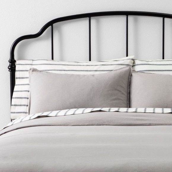 Hearth & Hand Other - Duvet Cover Gray Hearth & Hand Button Linen/Cotton